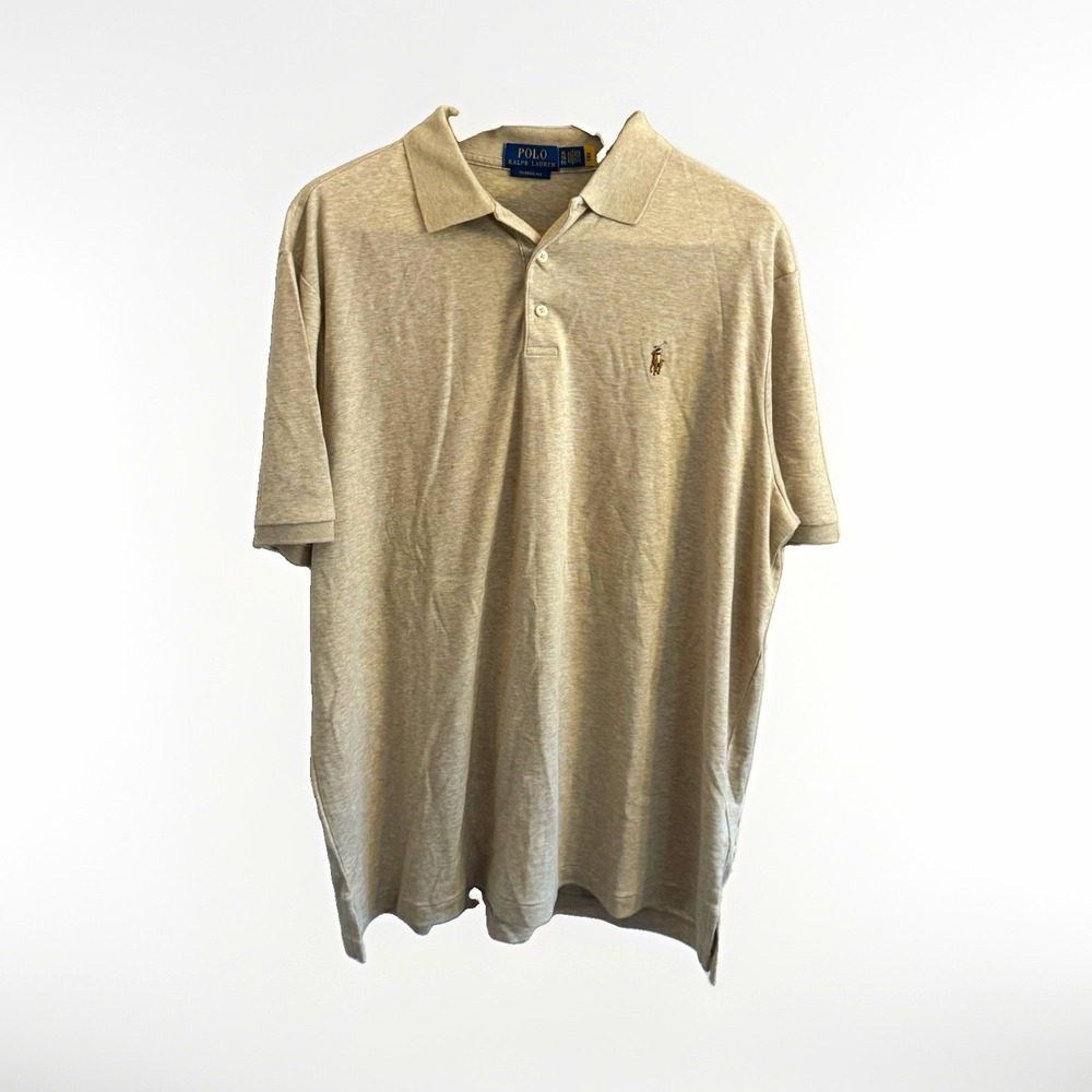 Polo Ralph Lauren Classic Fit Beige Short Sleeve Polo Embroidered XL Flesh Pony